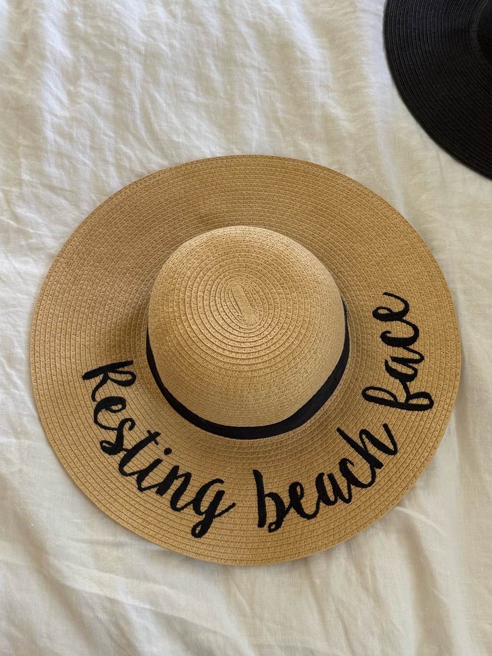 “Resting Beach Face" Wide Brim Straw Hat